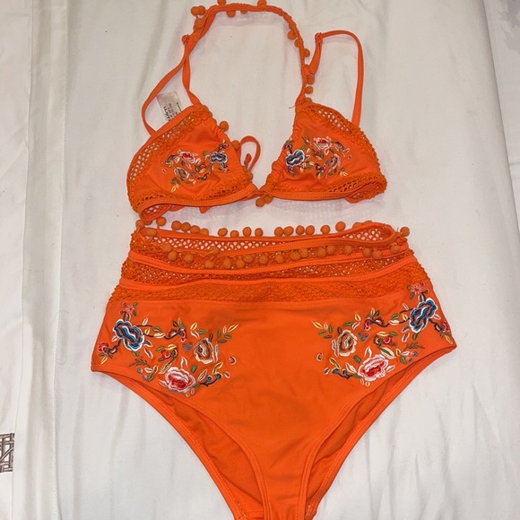 Asos Swim Premium Pom Pom Embroidered Fishnet
Triangle Bikini - Picture 6 of 11